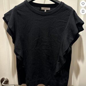 Milly Black Ruffle Sleeve Top – Size M